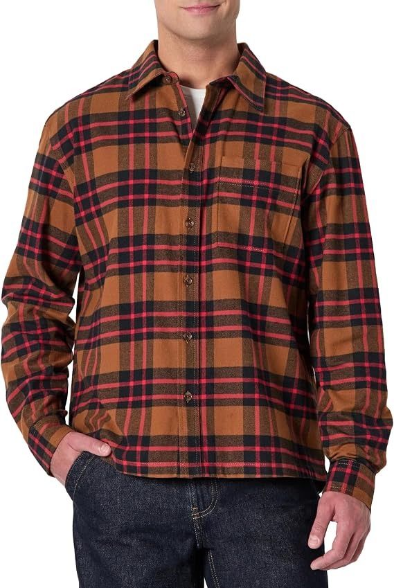 Brown And Black Plaid Button-Up Shirt